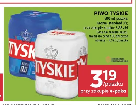 Piwo Tyskie Gronie promocja w Stokrotka