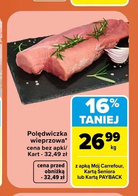 Polędwiczka wieprzowa promocja w Carrefour Market