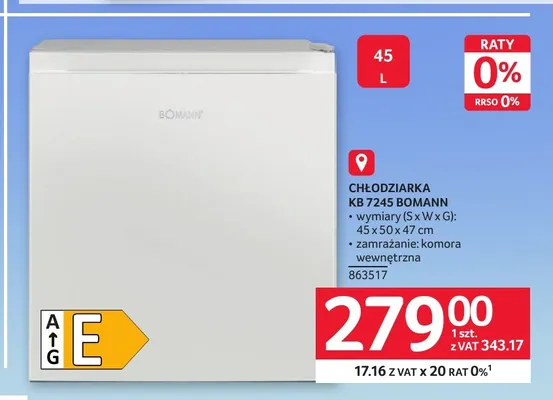 Chłodziarka Kb 7245 Bomann promocja w Selgros