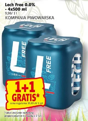 Piwo bezalkoholowe Lech Free 0.0% 4x500 ml promocja w Prim Market