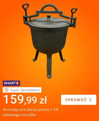 Kociołek żeliwny 10 l promocja w Allegro
