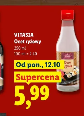 Ocet ryżowy Vitasia promocja w Lidl