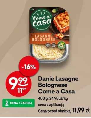 Danie Lasagne Bolognese Come a Casa promocja w Żabka