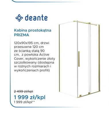 Kabina prostokątna Deante PRIZMA promocja w Blu Salony Łazienek