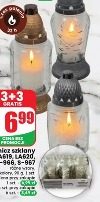 Znicz szklany LA620 promocja w Dino