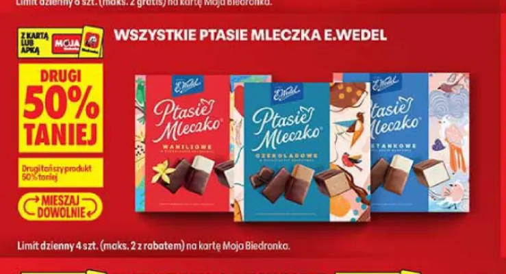 Ptasie Mleczko waniliowe E.Wedel promocja w Biedronka