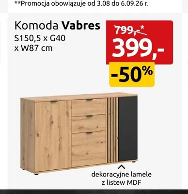 Komoda Vabres promocja w Black Red White