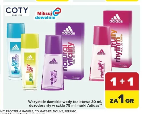 Woda toaletowa lub dezodorant w szkle Adidas Natural Vitality promocja w Carrefour