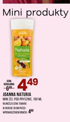 Mini żel pod prysznic Joanna Naturia promocja w Drogerie Natura