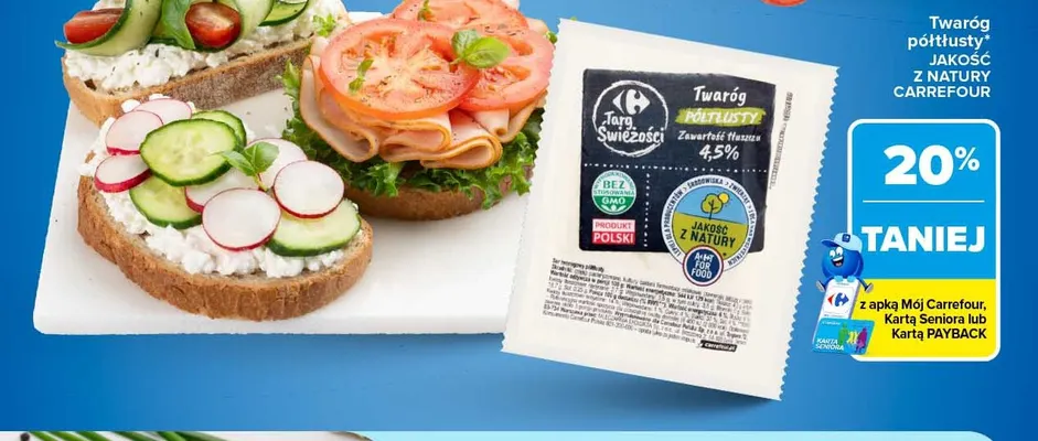 Twaróg półtłusty Jakość z Natury Carrefour promocja w Carrefour
