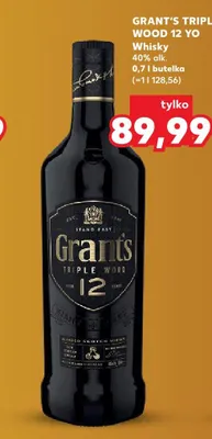 Whisky Grant's Triple Wood 12 YO 40% alk. promocja w Kaufland