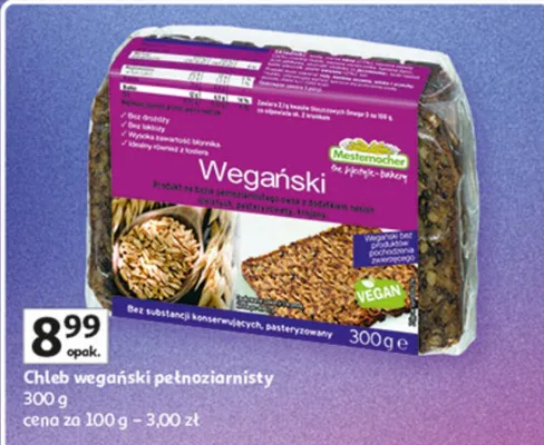 Chleb wegański pełnoziarnisty promocja w Auchan