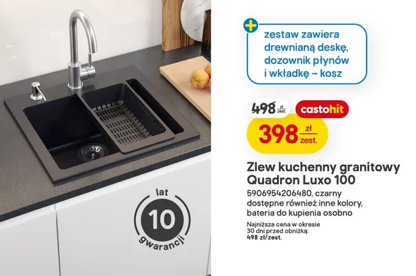 Zlew kuchenny granitowy Castorama promocja w Castorama