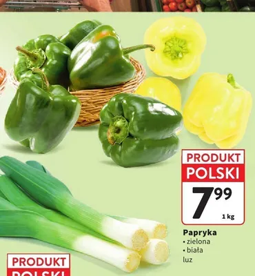 Papryka zielona luz polska promocja w Intermarche