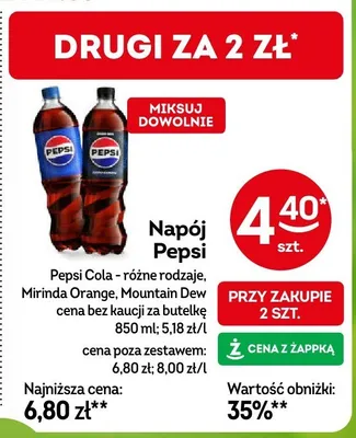 Napój Pepsi promocja w Żabka