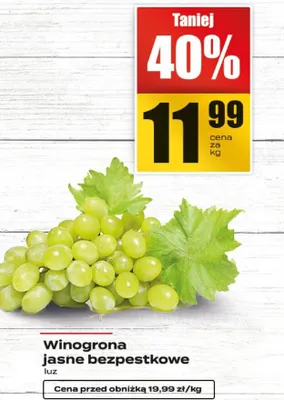 Winogrona jasne bezpestkowe promocja w Supeco