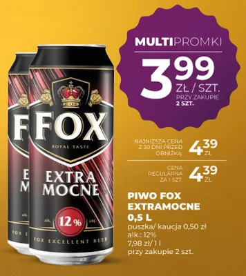 Piwo Fox Extramocne promocja w Duży Ben