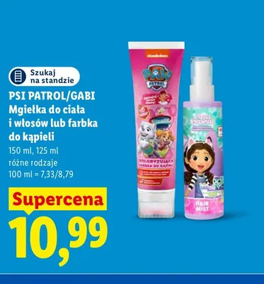 Mgiełka do ciała i włosów Psi Patrol/Gabi promocja w Lidl