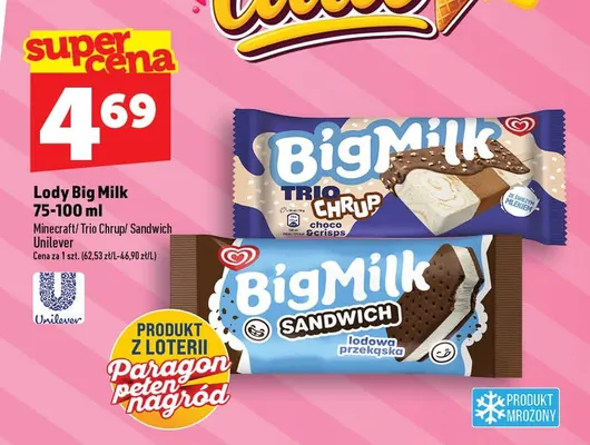 Lody Big Milk Minecraft promocja w TOPAZ