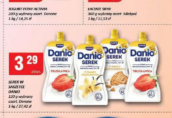 Serek w saszetce Danio Danone promocja w Chorten