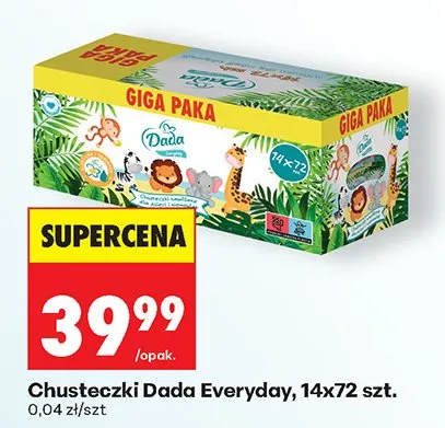Chusteczki Everyday 14x72 szt. promocja w Biedronka