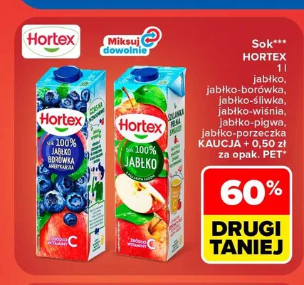 Sok jabłko-śliwka Hortex promocja w Carrefour