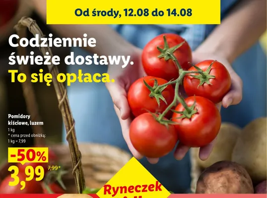 Pomidory kiściowe luzem Ryneczek Lidla promocja w Lidl
