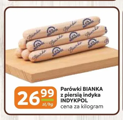 Parówki Bianka z piersią indyka Indykpol promocja w Gama