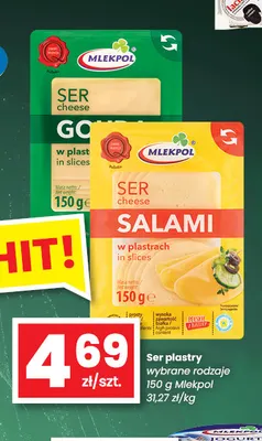 Ser gouda w plastrach Mlekpol promocja w emma MARKET