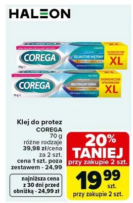 Klej do protez delikatnie miętowy promocja w Carrefour