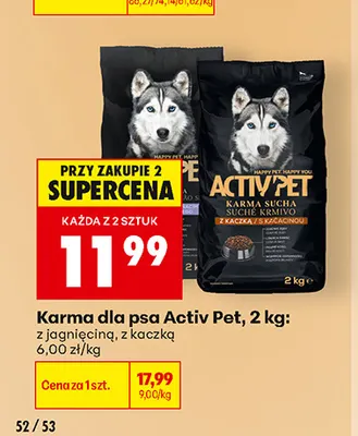 Karma dla psa Activ Pet z jagnięciną promocja w Biedronka