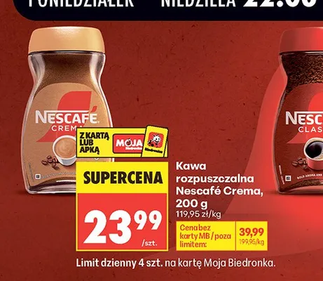 Kawa rozpuszczalna Nescafé Crema promocja w Biedronka