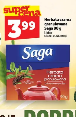 Herbata czarna granulowana Saga promocja w TOPAZ
