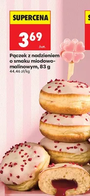 Pączek z nadzieniem o smaku miodowo-malinowym promocja w Biedronka
