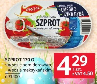 Szprot Graal 170 g w sosie pomidorowym, w sosie meksykańskim promocja w Selgros
