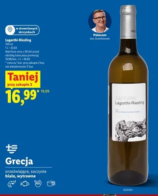 Wino białe wytrawne Lagorthi-Riesling promocja w Lidl