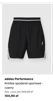 Krótkie spodenki sportowe Adidas Performance czarne promocja w Lounge by Zalando