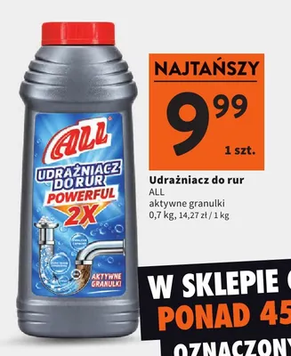 Udrażniacz do rur aktywne granulki All promocja w Intermarche