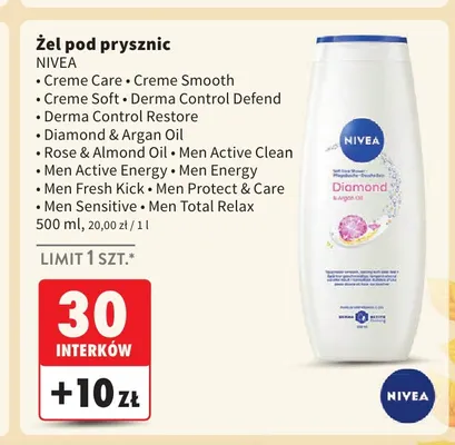 Żel pod prysznic Diamond & Argan Oil Nivea promocja w Intermarche