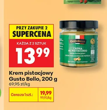 Krem pistacjowy Gusto Bello promocja w Biedronka