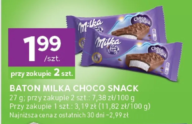 Baton Choco Snack promocja w Stokrotka