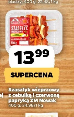 Szaszłyk wieprzowy z cebulką i czerwoną papryką ZM Nowak promocja w Netto