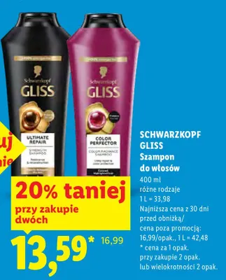 Szampon do włosów Schwarzkopf Gliss Color Perfector promocja w Lidl