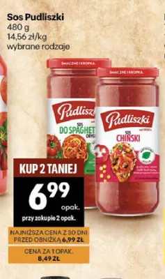 Sos do spaghetti oryginalny Pudliszki promocja w Delikatesy Centrum