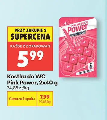 Kostka do WC Pink Power promocja w Biedronka