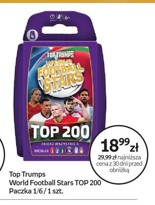 Gra karciana Top Trumps World Football Stars TOP 200 Paczka 4/6 promocja w Empik