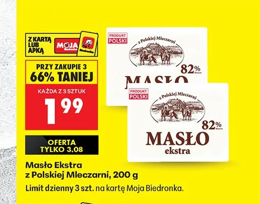 Masło Ekstra z Polskiej Mleczarni promocja w Biedronka