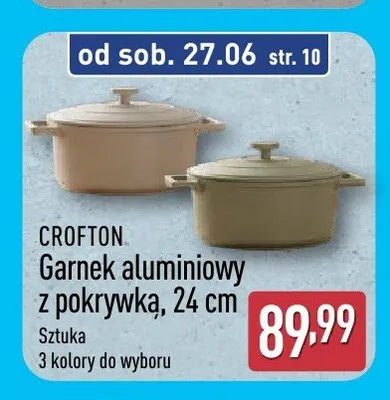 Garnek aluminiowy z pokrywką CROFTON 24 cm promocja w Aldi