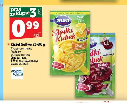 Kisiel Gellwe owoce leśne promocja w TOPAZ