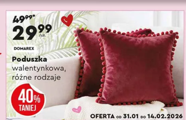 Poduszka walentynkowa, różne rodzaje promocja w Biedronka